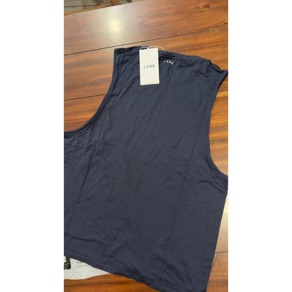 LSKD AeroFLX+ Seamless Muscle Tank Navy 2XL Mens Training Gym New NWT - Picture 10 of 16
